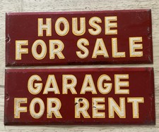 2 Lot Vintage Red Tin Garage